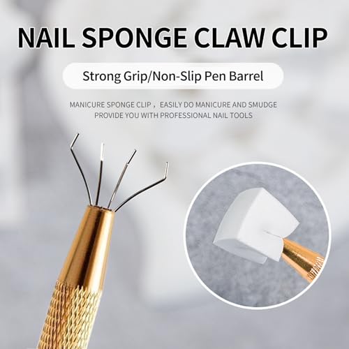 AIJIMEI 100Pcs Nail Sponges for Ombre with Grabbing Pen Manicure Tool Kit