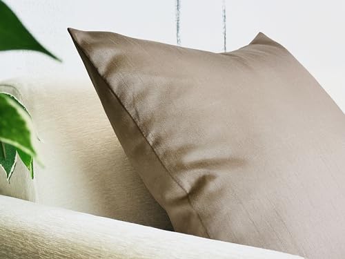 Aiking Home Faux Silk Throw Pillow Covers 18x18 Inches (Set of 2)