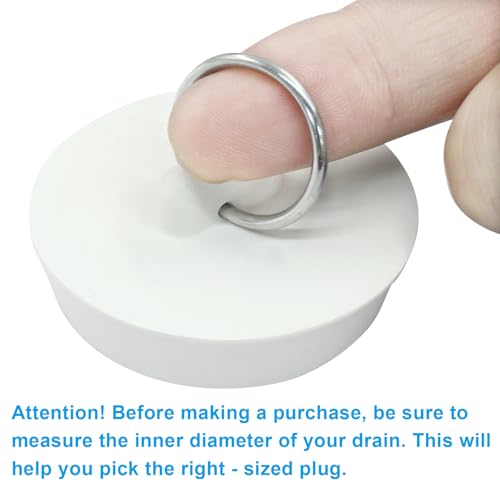 2 Pack 1-5/8 Inch Rubber Drain Stopper for Bathtubs - Odor Control & Leak Proof Seal