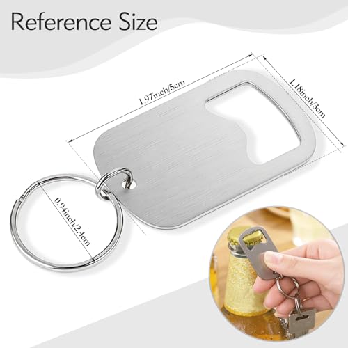 Portable Stainless Steel Bottle Opener Keychain - 2pcs