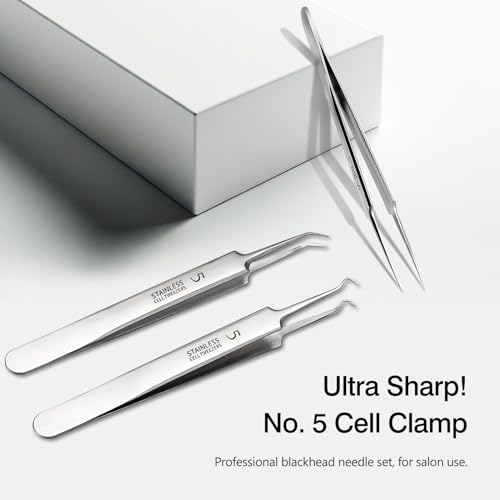 Kootinn 3-Piece Blackhead Removal Tweezers Set - Stainless Steel Pimple Popper