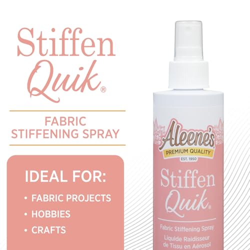 Aleene's Stiffen Quik Pump Spray Fabric Stiffener 8 oz - Quick Dry, Nontoxic, for Draping & Shaping Fabrics