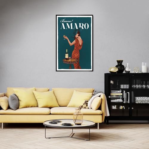 Retro Italian Drink Canvas Poster - Vintage Cocktail & Bar Cart Wall Art