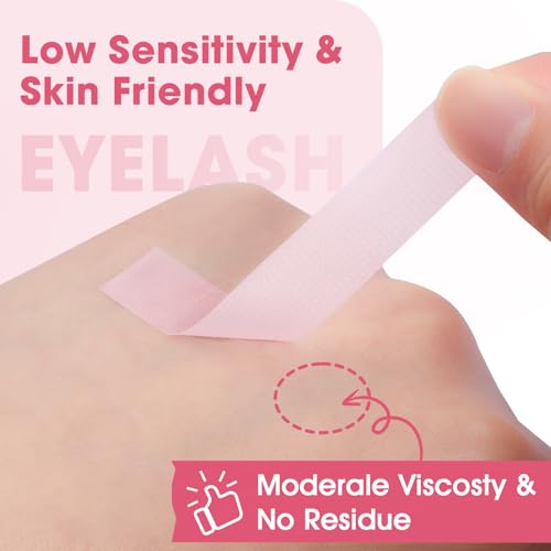 NEOACT Pink Lash Tape for Eyelash Extensions - 20 Rolls Breathable PE Micropore Tape