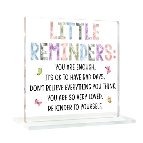 Inspirational Acrylic Desk Sign – 4x4 Office Decor Plaque Gift for Coworkers
