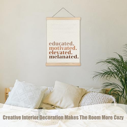 Black Girl Magic Wall Art Canvas Print 12x16 Inch - Educated Motivated Elevated Decor