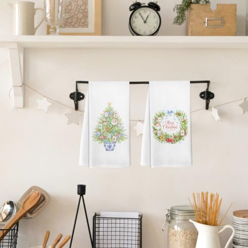 Mahjong Christmas Tree Kitchen Towels Set of 4 - Mahjong_2