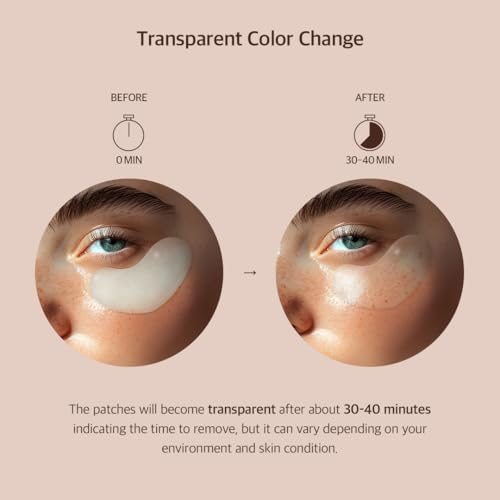 SKINGERO Bright & Glow Hydrogel Eye Patch - Hydrating & Firming Heart Shape Eye Mask (1 Pair)