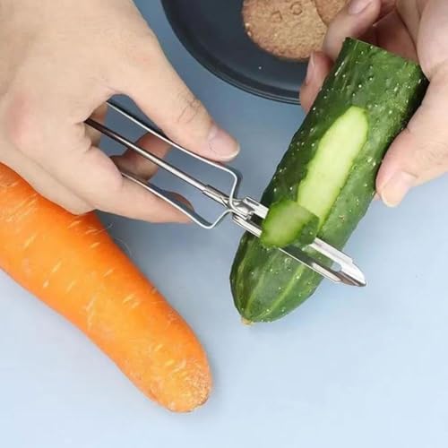Set of 2 Stainless Steel Rotary Peelers for Fruits & Vegetables