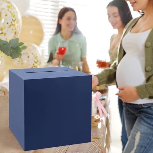 Navy Blue Gift Card Box - 9.1" Wedding Favor Holder for Events