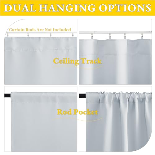 NICETOWN Thermal Insulated French Door Curtain 36" x 72" Greyish White