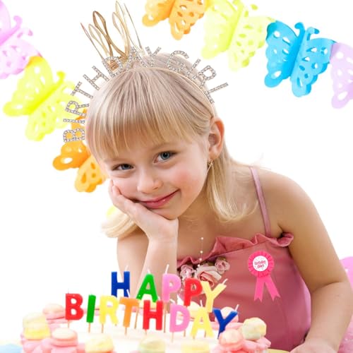 Chanaco Hot Pink Birthday Crown and Sash Set for Women & Girls