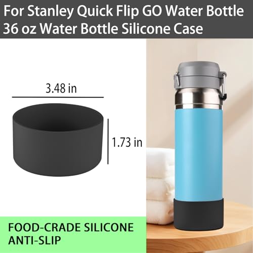 2 Pcs Silicone Boot Sleeve Compatible Stanley Quick Flip GO Water Bottle,for Stanley Quick Flip GO Water 36oz Bottle Boot.Avoid Scratches and Noise