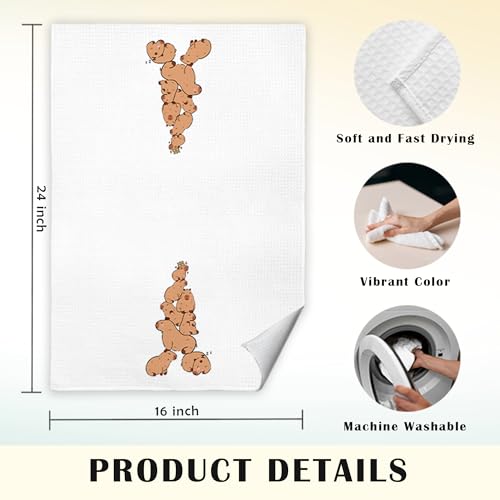 JINYO Animal Towels - Cute Capybara Kitchen & Hand Towels 16x24 Inch - Animal Towels-3