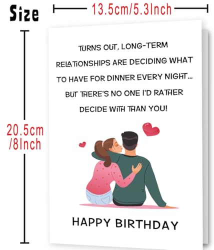 Missonemi Romantic Birthday Card for Husband Wife Boyfriend Girlfriend