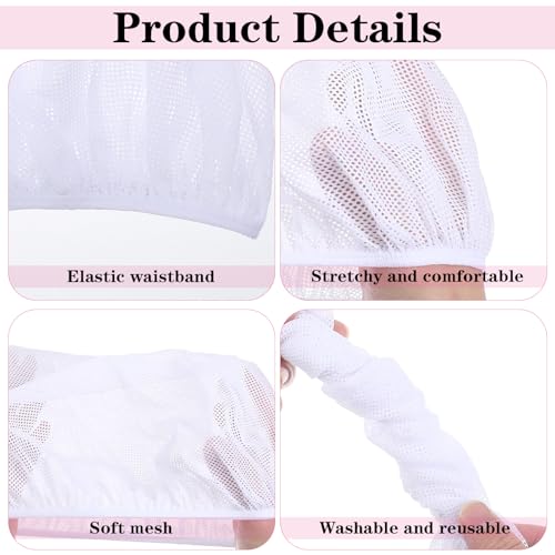 Bremorou 4-Pack Mesh Sleep Bonnets for Curly Hair & Rollers