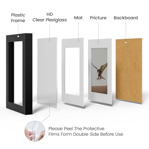 Heimlove 5x7 Black Picture Frame for Photos & Diplomas