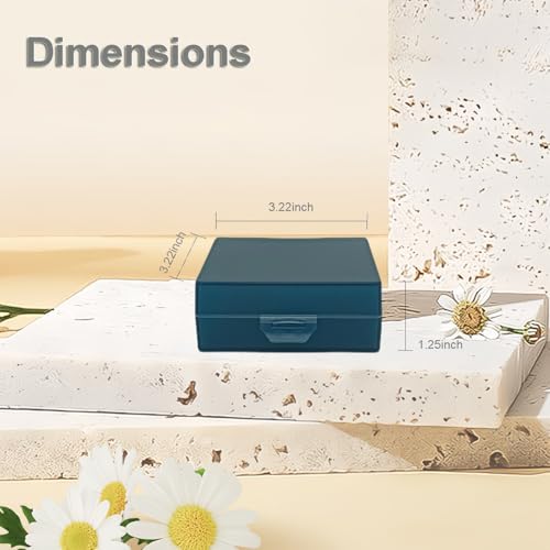 Elimeta Matt Blue Travel Soap Container Square Shower Bar Holder for Handmade Soap