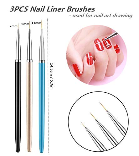8-Piece Nail Art Brush and Double-Ended Dotting Pen Set for Manicure Design