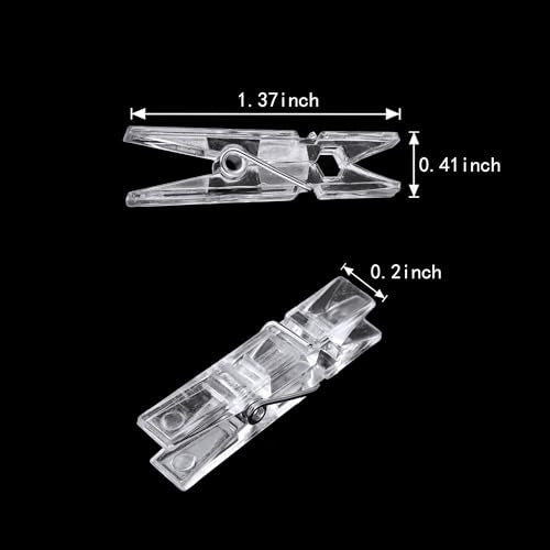 Mini Clear Plastic Photo Clips 100-Pack for Photos Crafts & Decorations