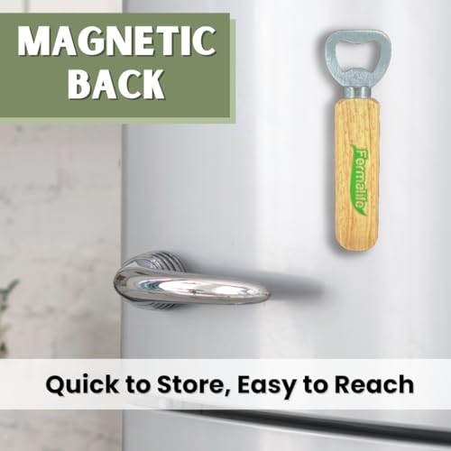 FERMALIFE Wooden Bottle Opener - Portable & Engraveable, Magnetic Back