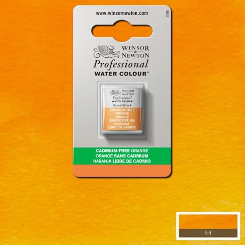 Winsor & Newton Professional Watercolor Half Pan - Cadmium-Free Orange
