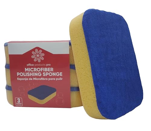 Office Products Pro Microfiber Polishing Sponge, Extra Large, 3 Pack