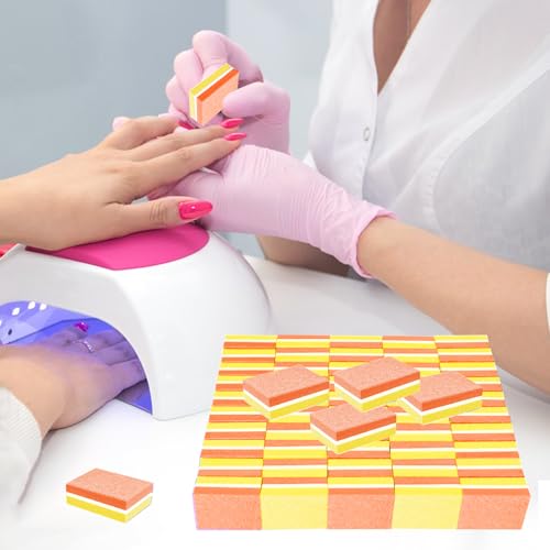 50 Pcs Mini Nail Buffer Blocks 100/180 Grit Dual-Sided Sponge Files