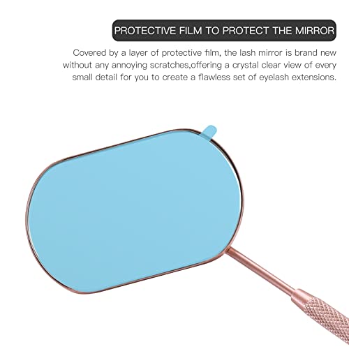 Eyelash Extension Mirror - Stainless Steel Lash Tech Tool Rose Gold