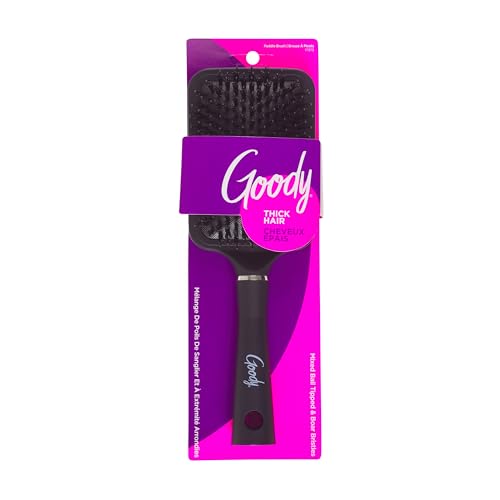 Goody Detangle It Paddle Hair Brush for Thick Hair, Black