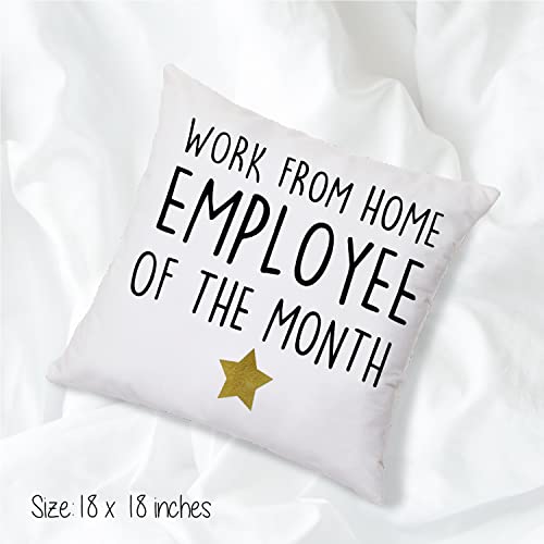 Employee of The Month Funny Throw Pillow Cover, 18x18 White-a