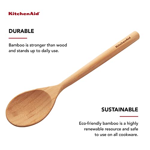 KitchenAid 12-Inch Bamboo Basting Spoon Pack of 12 - Universal Kitchen Utensil