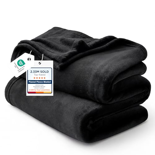 Bedsure GentleSoft Fleece Blanket - California King Black, 102x96