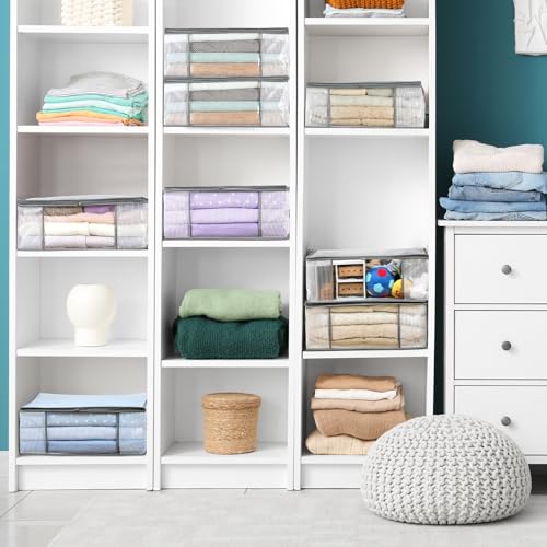 LANDNEOO 3-Pack Foldable Clothes Storage Bags 35L Closet Organizer with Handles