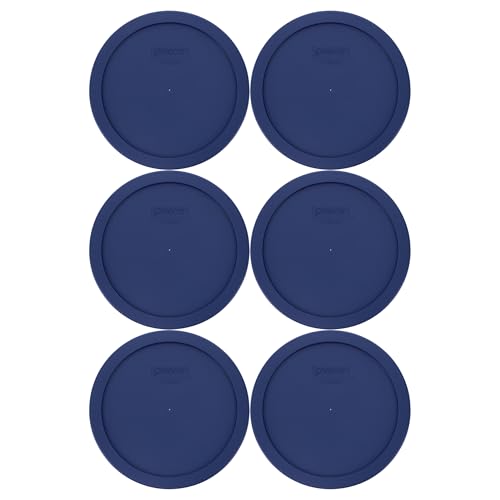Pyrex 7402-PC Blue Food Storage Lids (6-Pack) - Fits 6/7-Cup Bowls