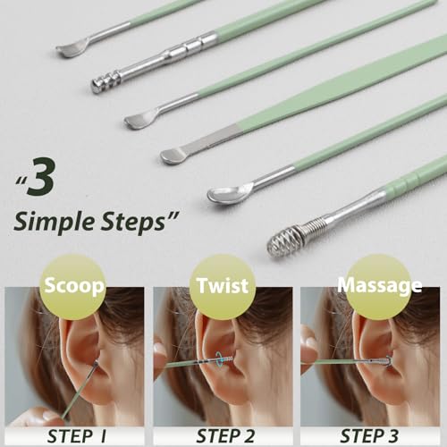 12-Piece Carbon Steel Ear Cleaning Set with Leather Storage Case