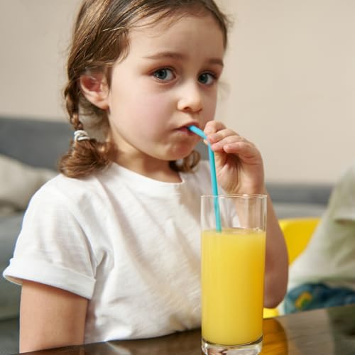 TOMNK 10.3" Colorful Bendy Disposable Drinking Straws - 100 Pack