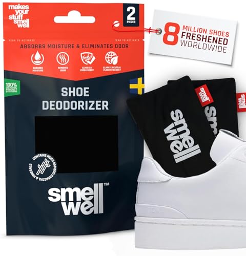 SmellWell Scented Shoe Deodorizer Inserts 2-Pack Black Zebra - Odor & Moisture Eliminators