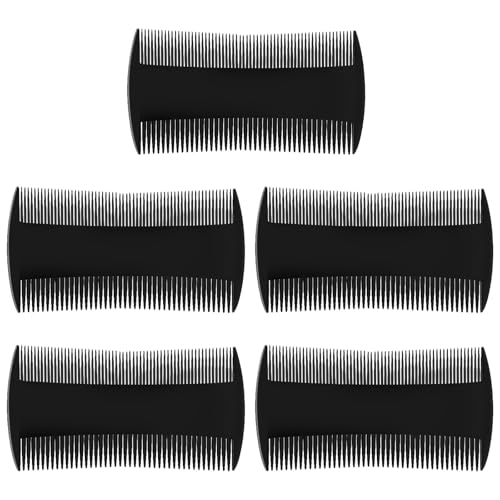 Qjaiune Double Sided Pocket Beard Comb 5-Pack - Fine & Wide Tooth