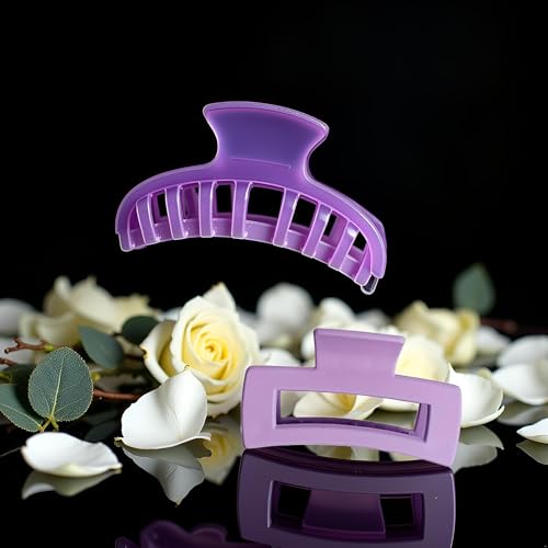 Purple Hair Claw Clip Retro Hollow Large Strong Hold for Women