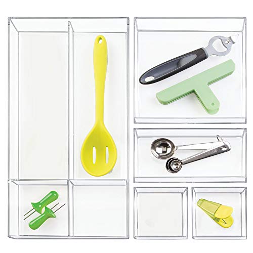 iDesign Clarity 8x8 Clear Countertop Vanity Tray - Organizer for Bathroom & Bedroom
