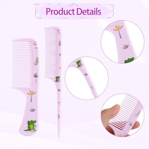 Penitue Cute Hair Comb Set - Fine Tooth & Rat Tail Styling Combs (2 Pcs)