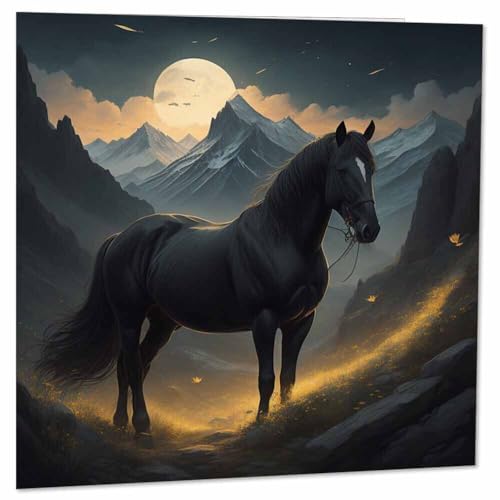 Horse Greeting Card - Equestrian Birthday Card 145mm x 145mm