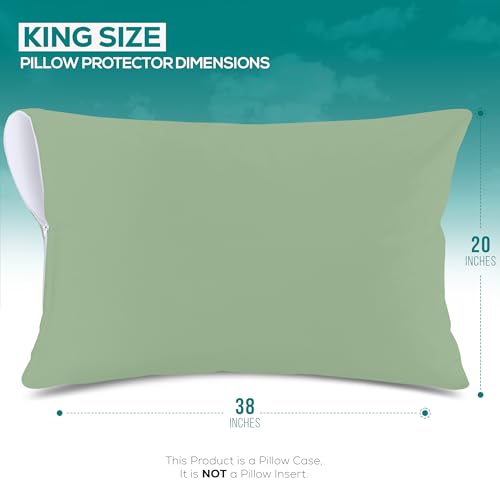 King Size Pillow Protectors - Set of 4 Waterproof Encasements