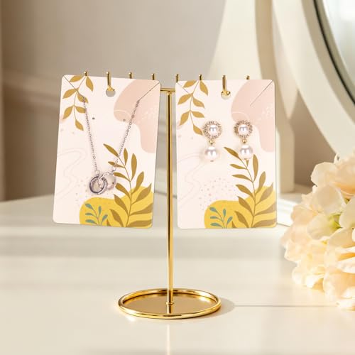 Joycraft 100Pcs Brown Earring and Necklace Display Cards 2.3x3.5in