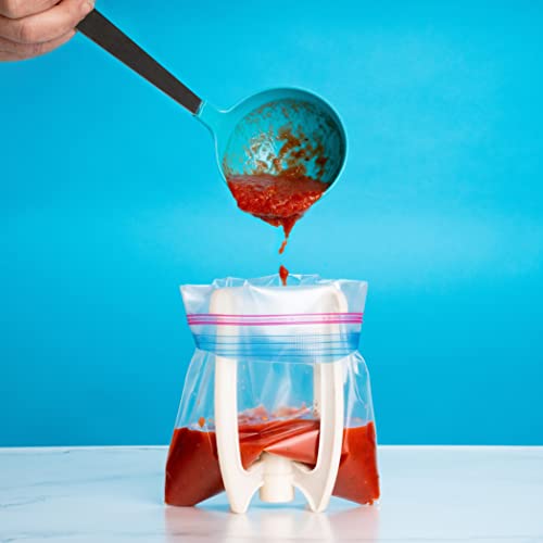 Bagwell Quart Size Food Storage Bag Holder - Hands-Free Freezer Bag Stand