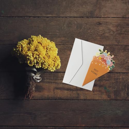 4-Pack Floral Ice Cream Greeting Cards with Envelopes