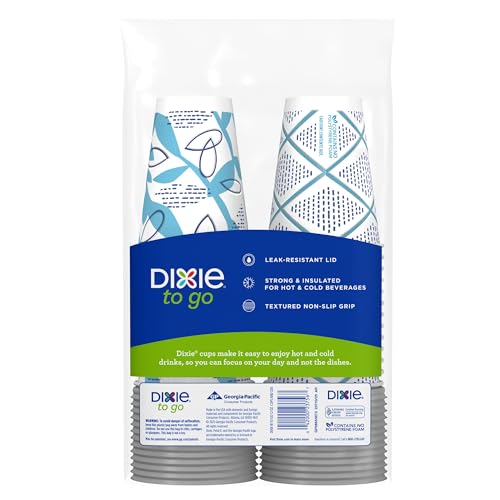 Dixie To Go Disposable Paper Coffee Cups, 12 oz, 156 Count
