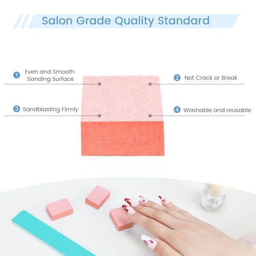 GAZEPLUS Mini Nail Buffer Blocks - 100 Pcs 80/100 Grit Sponge Files