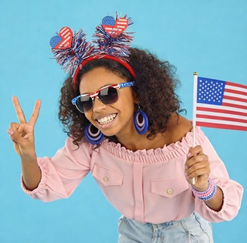 USA Patriotic Heart Headband for 4th of July and 250th Anniversary